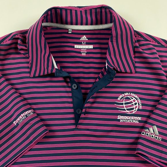 Adidas Bridgestone Invitational World Golf Championships Polo Shirt Mens Medium - Picture 1 of 9